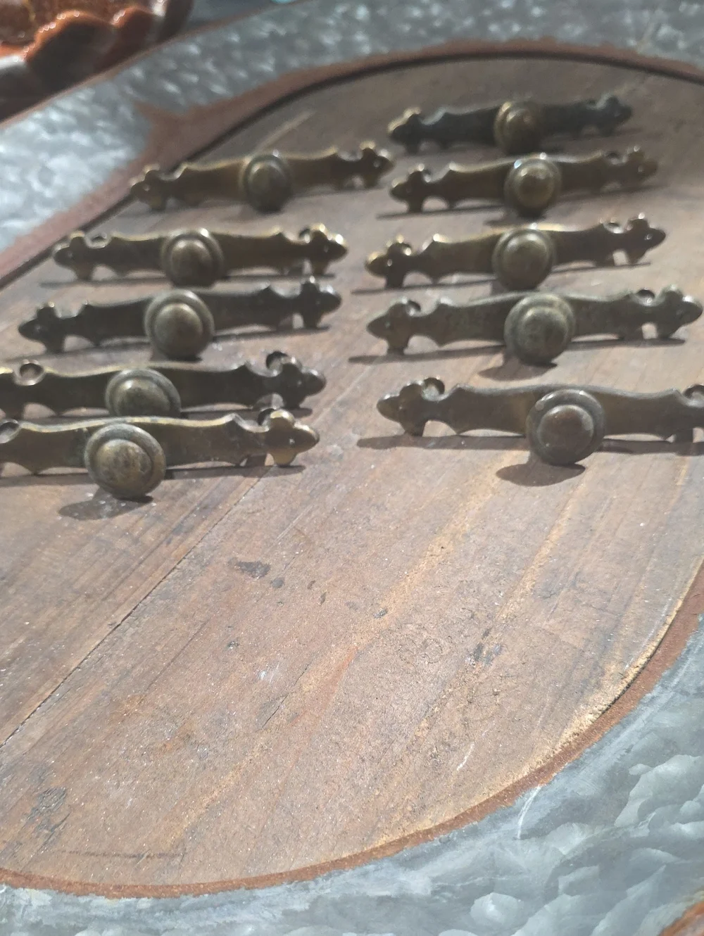 Antique Brass Accent Drawer Pulls - Rustic Brown Home Wall Decor Qty 10